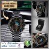 Custom US Airlines_Black Wrist Watch