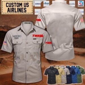 Custom Trans World  Airlines_Cotton Cargo Airplane Shirt