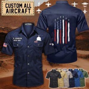 UH-1 Huey UH1_Aircraft Cotton Cargo Shirts